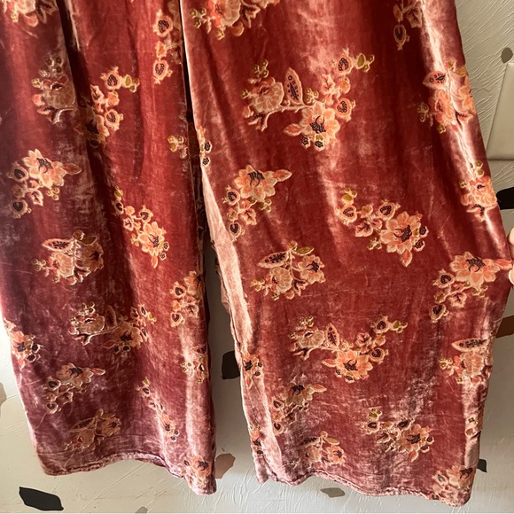 NEW Anthropologie x Hutch Floral Burnout Velvet Wide Leg Pants size XL - Picture 7 of 12
